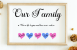 Family Tree Personalised Heart Print Christmas Gift for Mum Dad Nanny A4