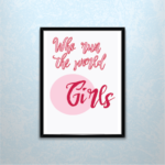 Kids Children's Bedroom Prints Wall Art Quotes Decor Modern Scandi Girls Rule A4