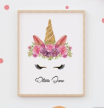 A4 Personalised Unicorn Print ANY Name Gift Pretty Pink Unicorn NO FRAME SP33