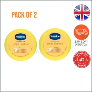 2x Vaseline Deep Restore Intensive Care Deep Body Cream Moisture 75ML Tracked P&