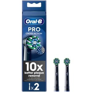 Oral-B Pro Cross Action Toothbrush Heads Black Pack of 2 Retail Pack