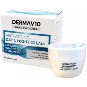 2 x Dermav10 Anti-ageing Day & Night Cream All Skin Types COLLAGEN 50ml