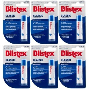 Blistex CLASSIC Lip Protector 6x 4.25g SPF10 12h Moisture with Beeswax, Jojoba