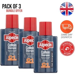 Alpecin C1 Caffeine Shampoo, 75 ml (Pack of 3) Best Hair Growth Men Shampoo UK