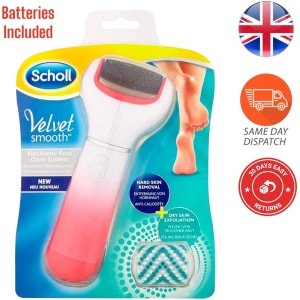 Scholl Velvet Smooth Electric Foot File - Pedicure Foot File System for Hardskin