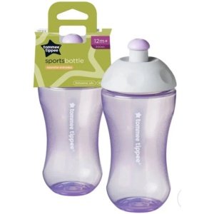 Tommee Tippee Essentials Free Flow Sports Bottle 300ml For 12 Months+ Purple