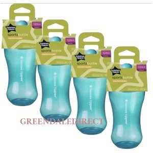 Tommee Tippee Sports Bottle 12m + 300ml  - BLUE - 4 PACK