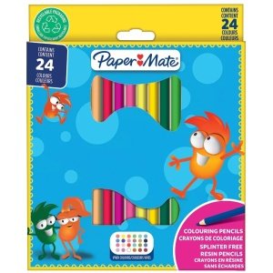 3x Pack of 24 Full Length Paper Mate Colouring Pencils Kids Party