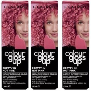 3 x Clairol Colour Gloss Up Pretty In Hot Pink 130ml