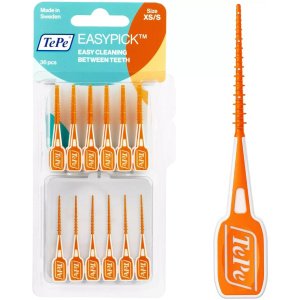 TePe Easy Pick Interdental Brush, Orange, Size: XS/S , Pack of 1 x 36