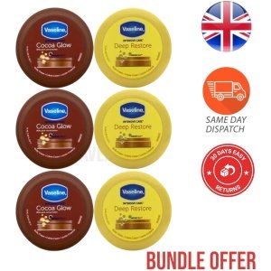 6x Vaseline Intensive Care Deep Body Cream Moisture 75ML  Coco & Deep Restire