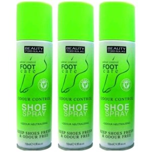 3 x Odour Control SHOE Deodorant Spray - Antibacterial - Anti Fungal - 150ml 3 pk