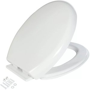Slow Close White Oval Toilet Seat – Bottom Fixing Hinges, Luxury Design